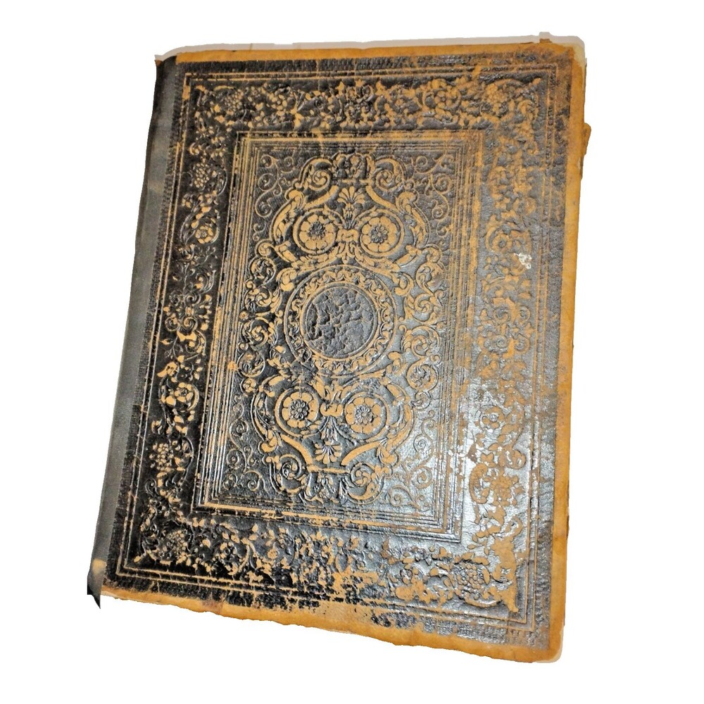 Antique Domestic Bible Illustrated Leather Hubbard Bros w/ Apocrypha 1873
